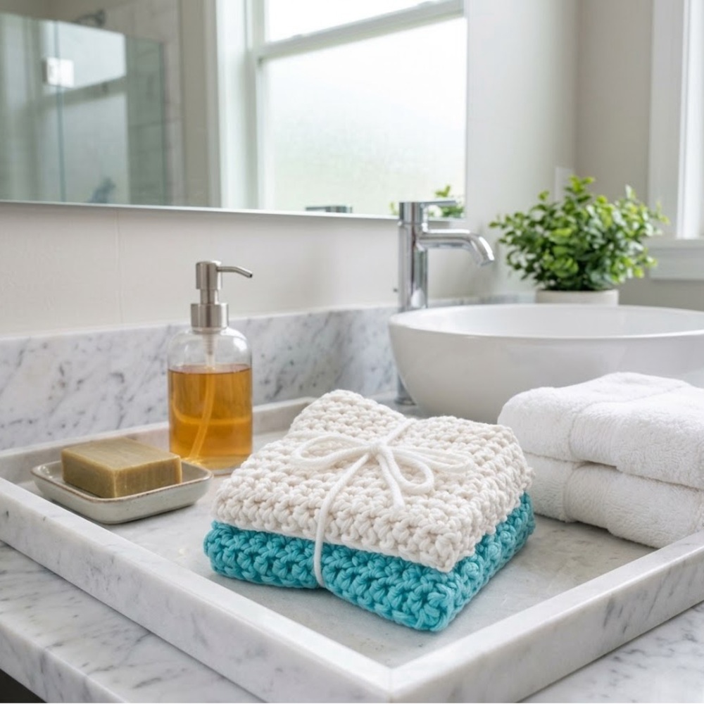 Brand New!! Handmade 100% cotton Washcloth Set